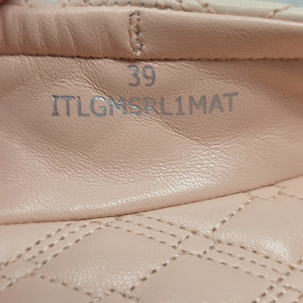 Burberry Sadler Quilted Cream Ballet Flats Sizr 39